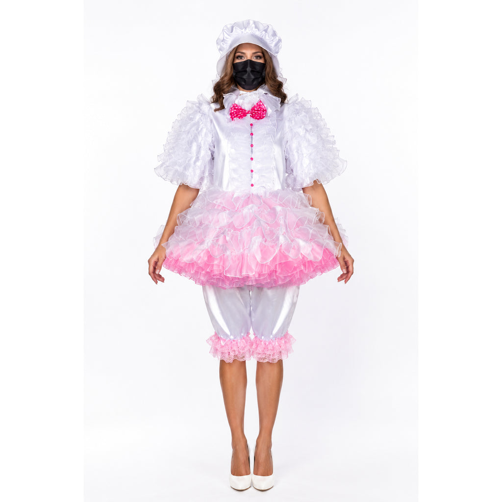 white satin organza dress G2402