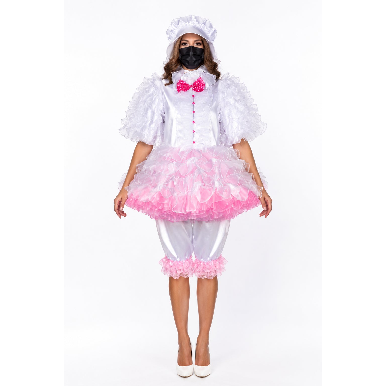 white satin organza dress G2402