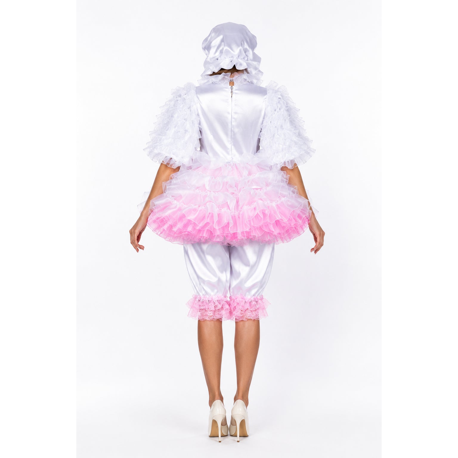 white satin organza dress G2402