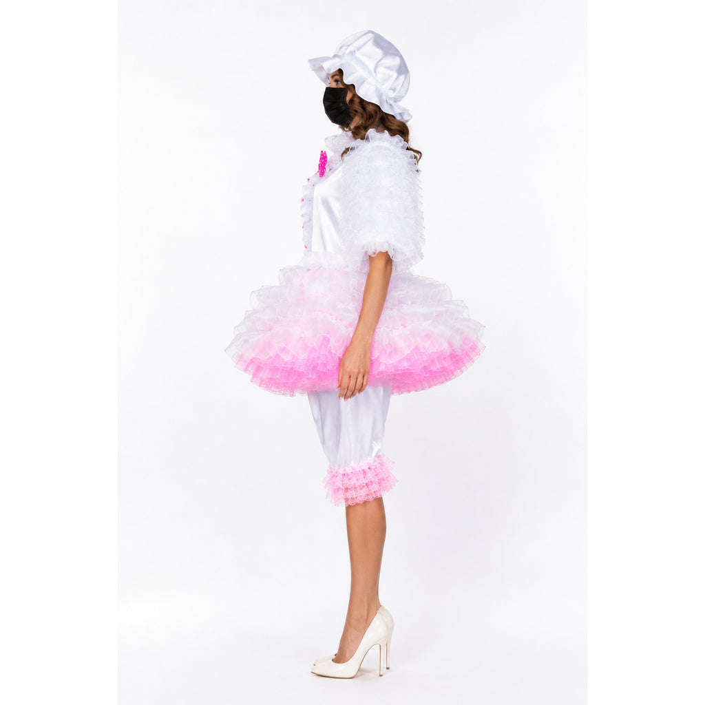 white satin organza dress G2402
