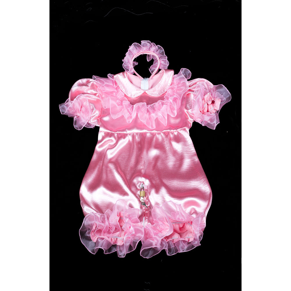pink satin romper G2404