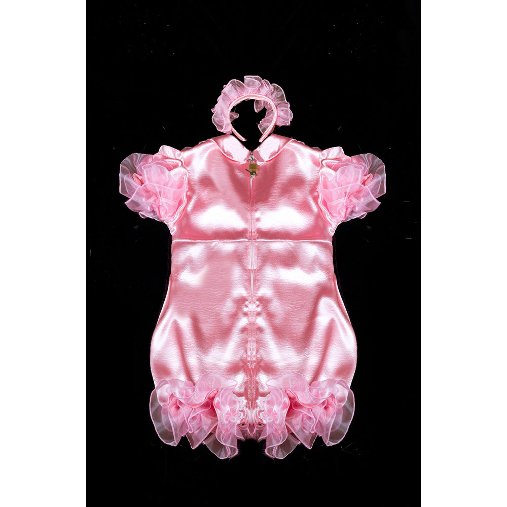 pink satin romper G2404