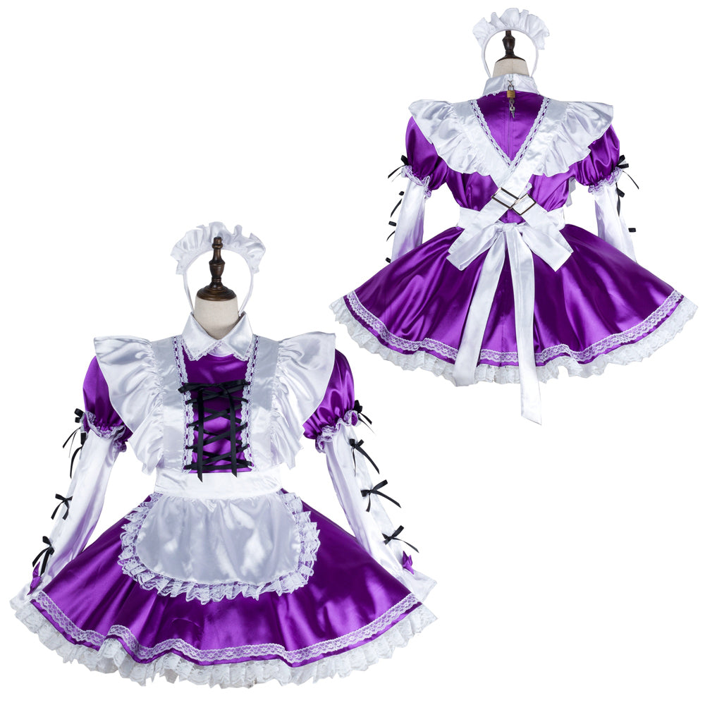 Purple satin dress G2405