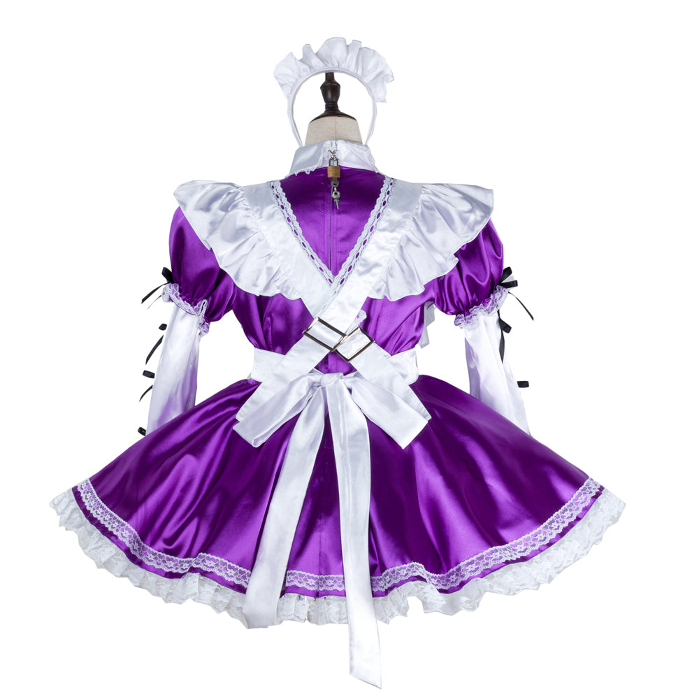 Purple satin dress G2405