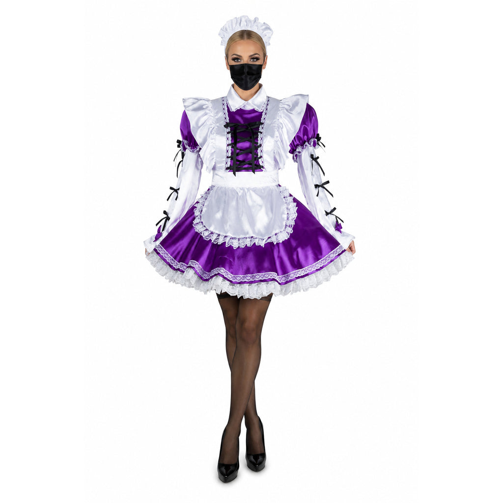Purple satin dress G2405