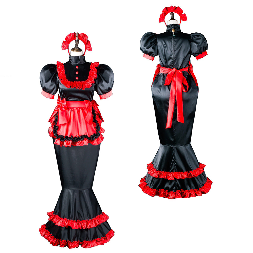 black satin dress G2406