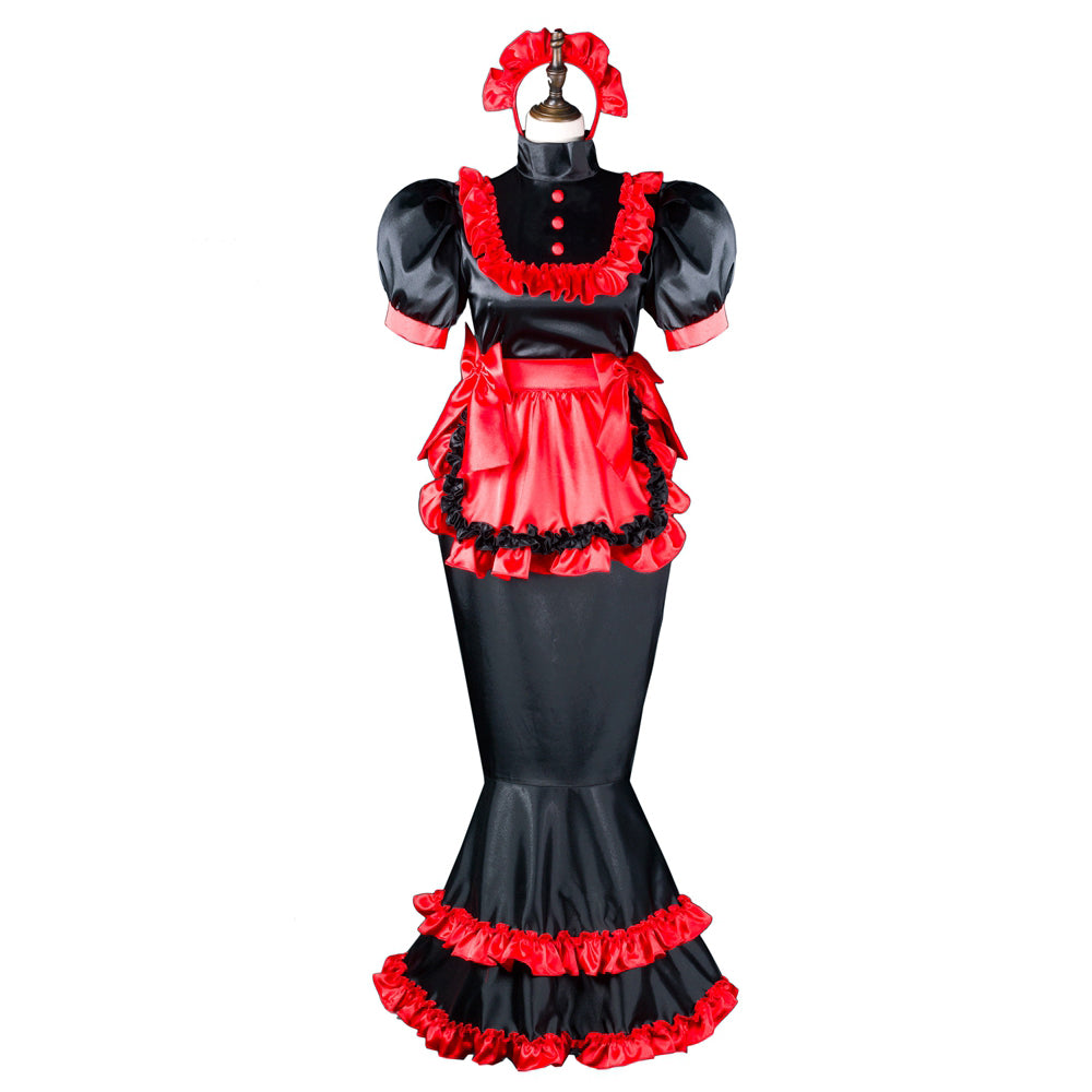 black satin dress G2406