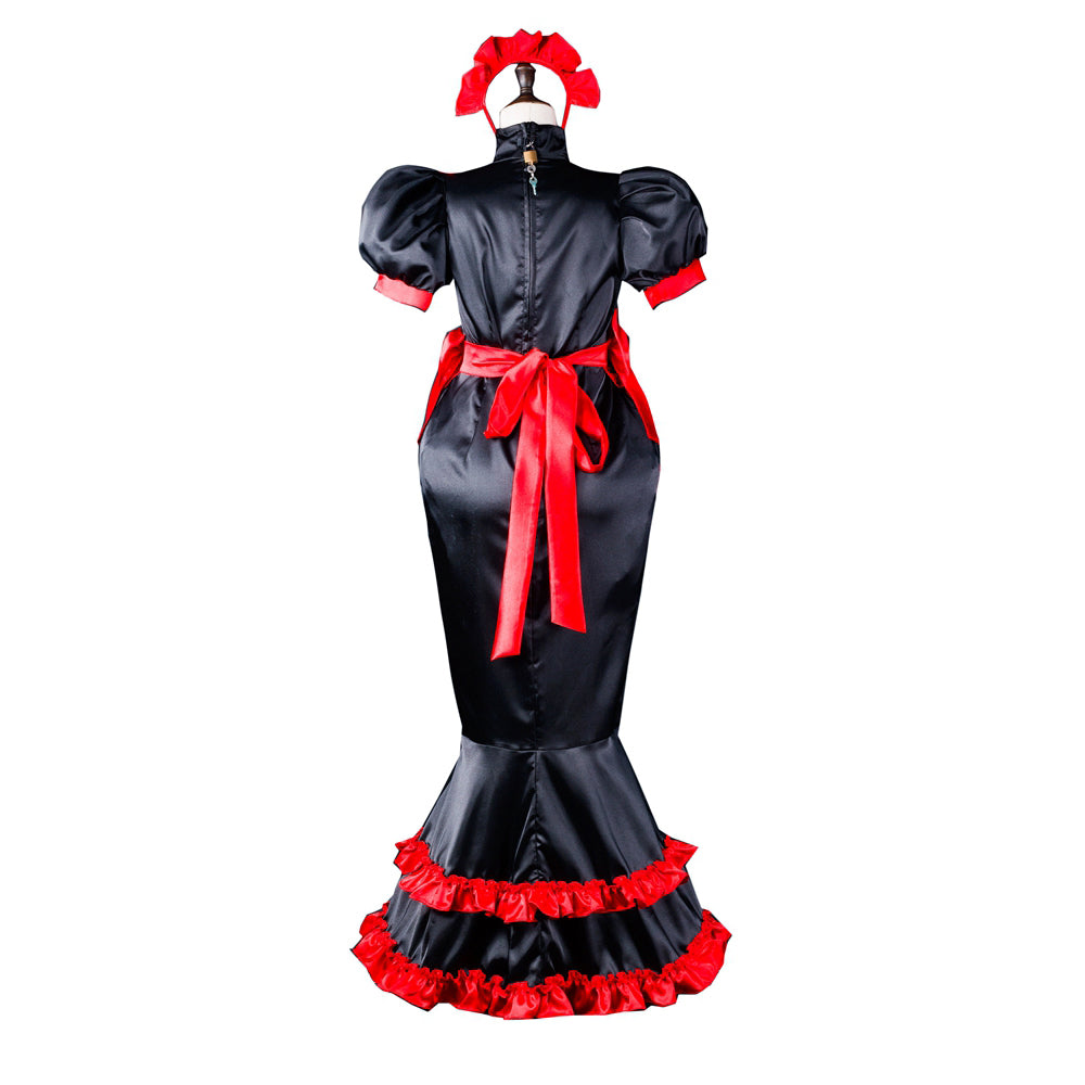 black satin dress G2406