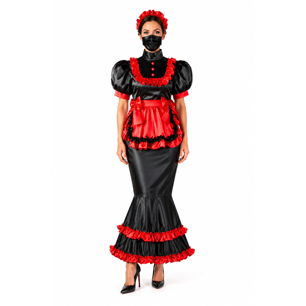 black satin dress G2406