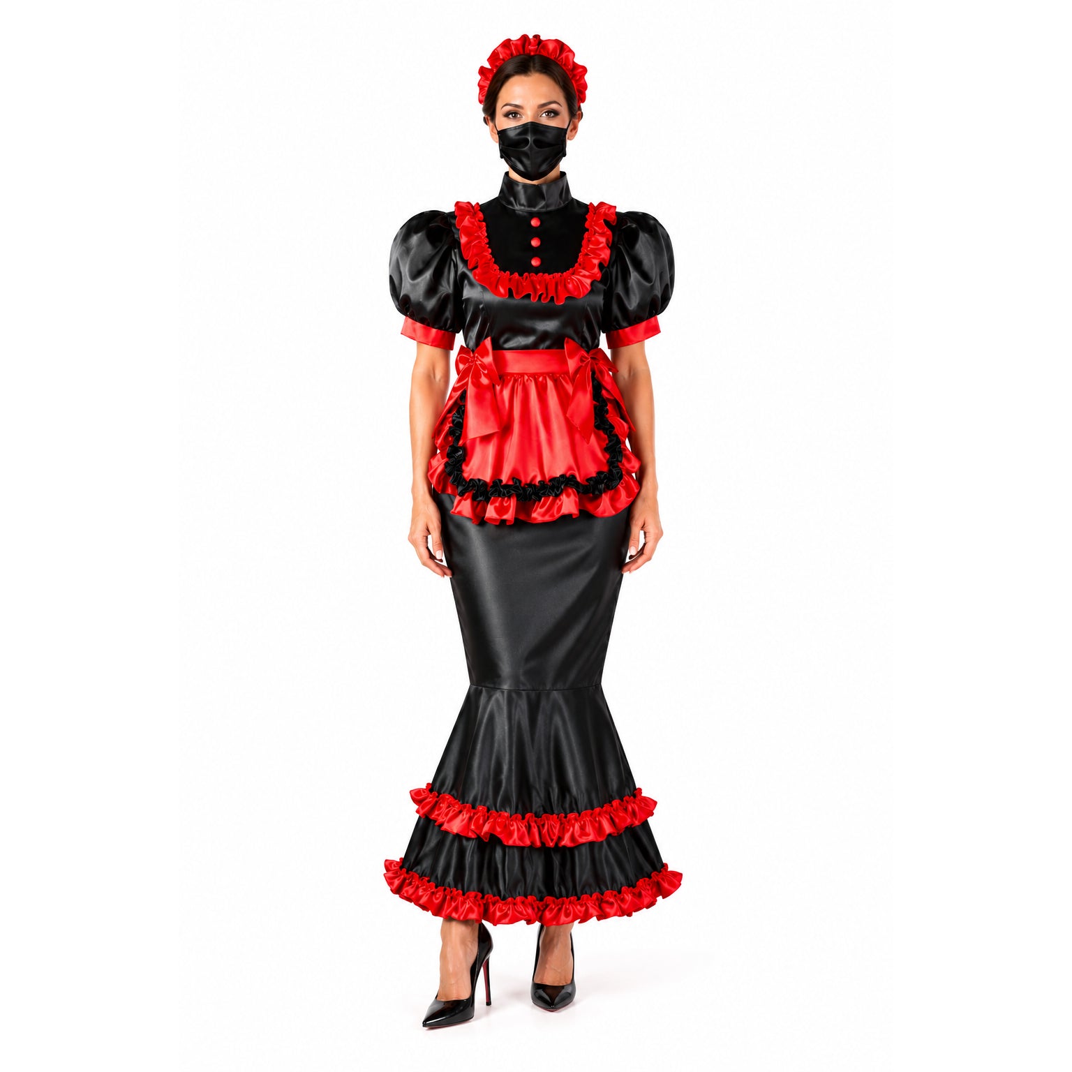 black satin dress G2406