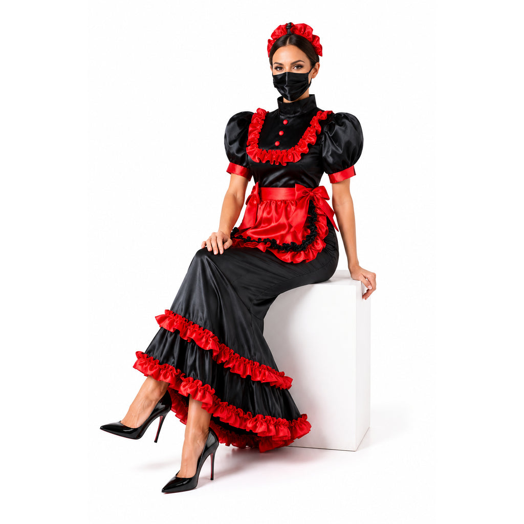 black satin dress G2406