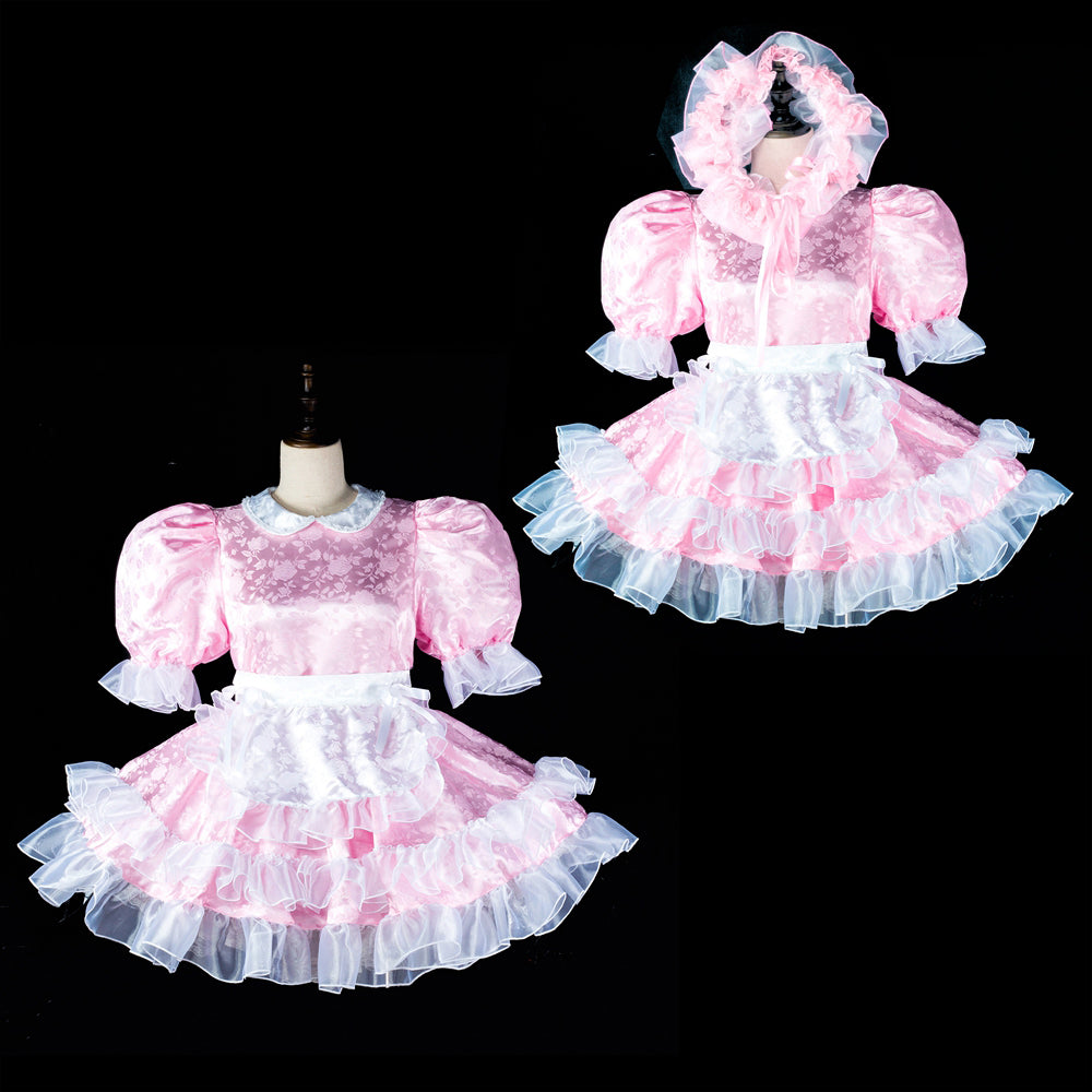 pink satin dress g2407