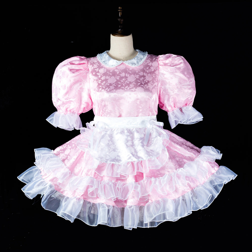 pink satin dress g2407