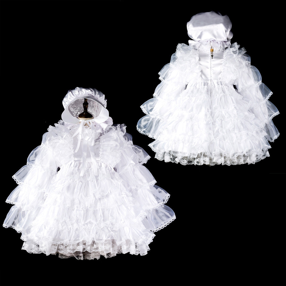 white satin organza dress G2408