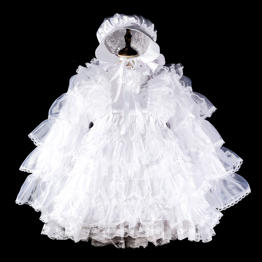 white satin organza dress G2408