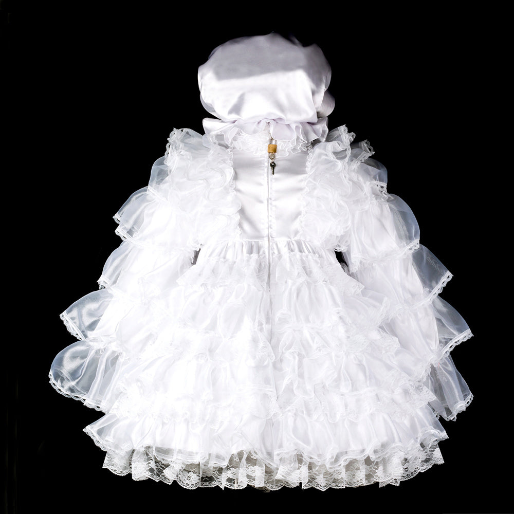 white satin organza dress G2408