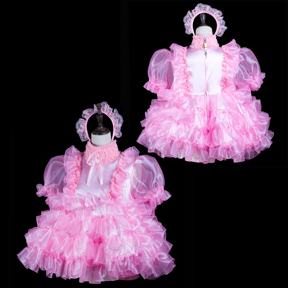 baby pink organza dress G2409