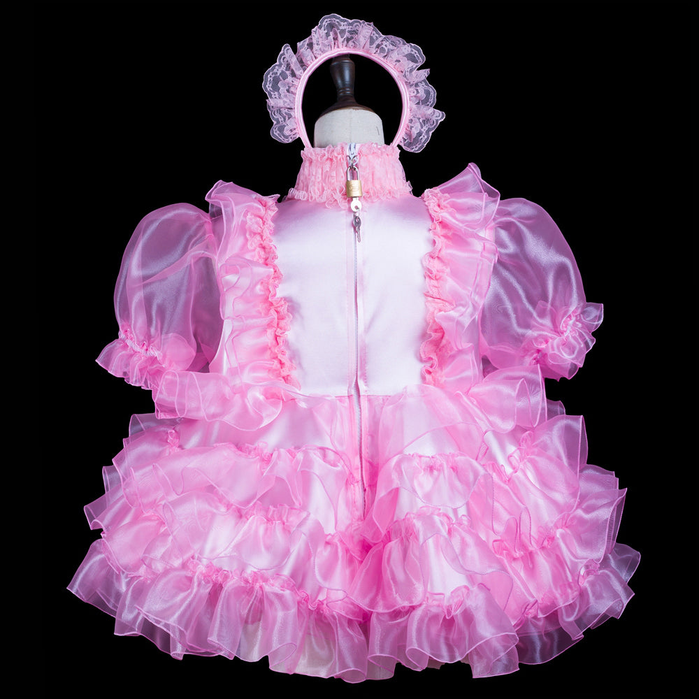 baby pink organza dress G2409