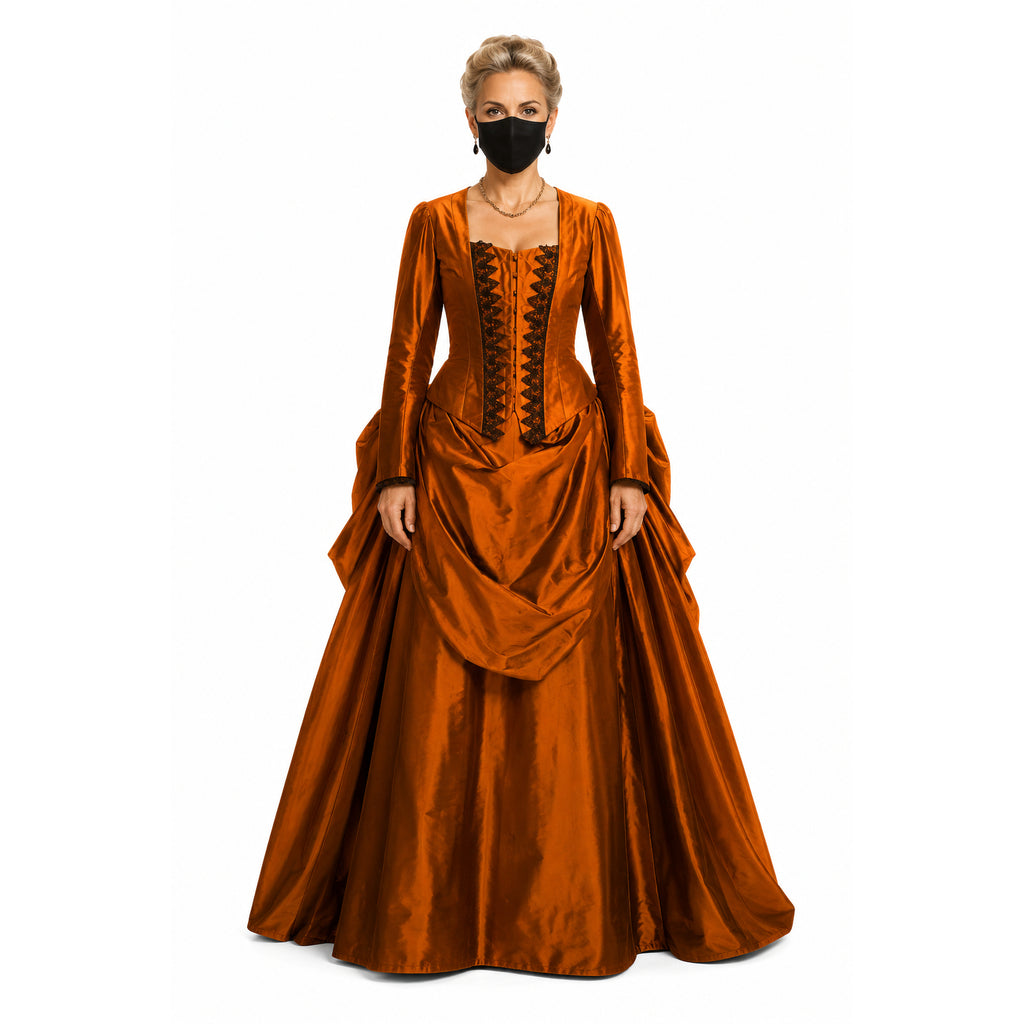 orange Taffeta dress G2411