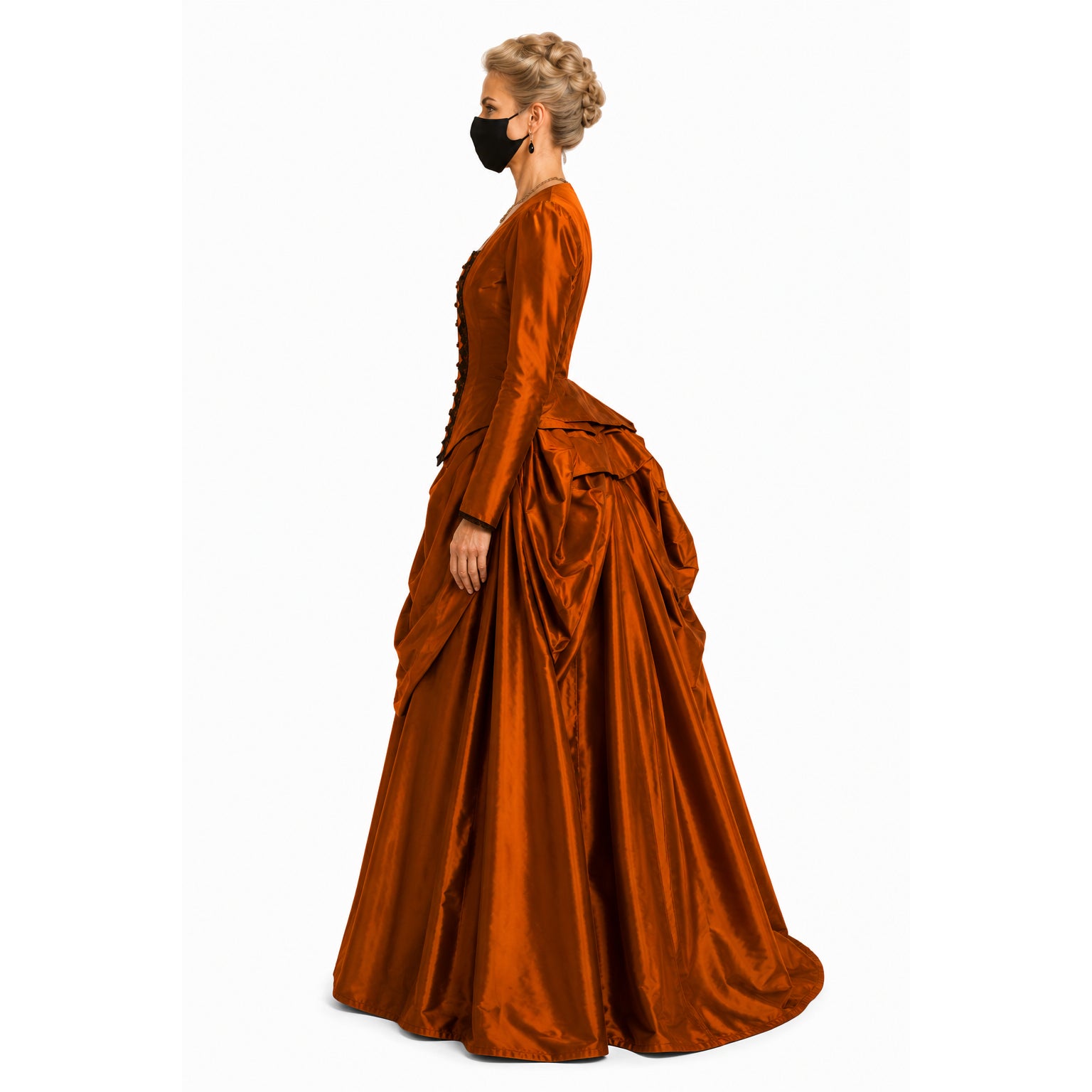 orange Taffeta dress G2411