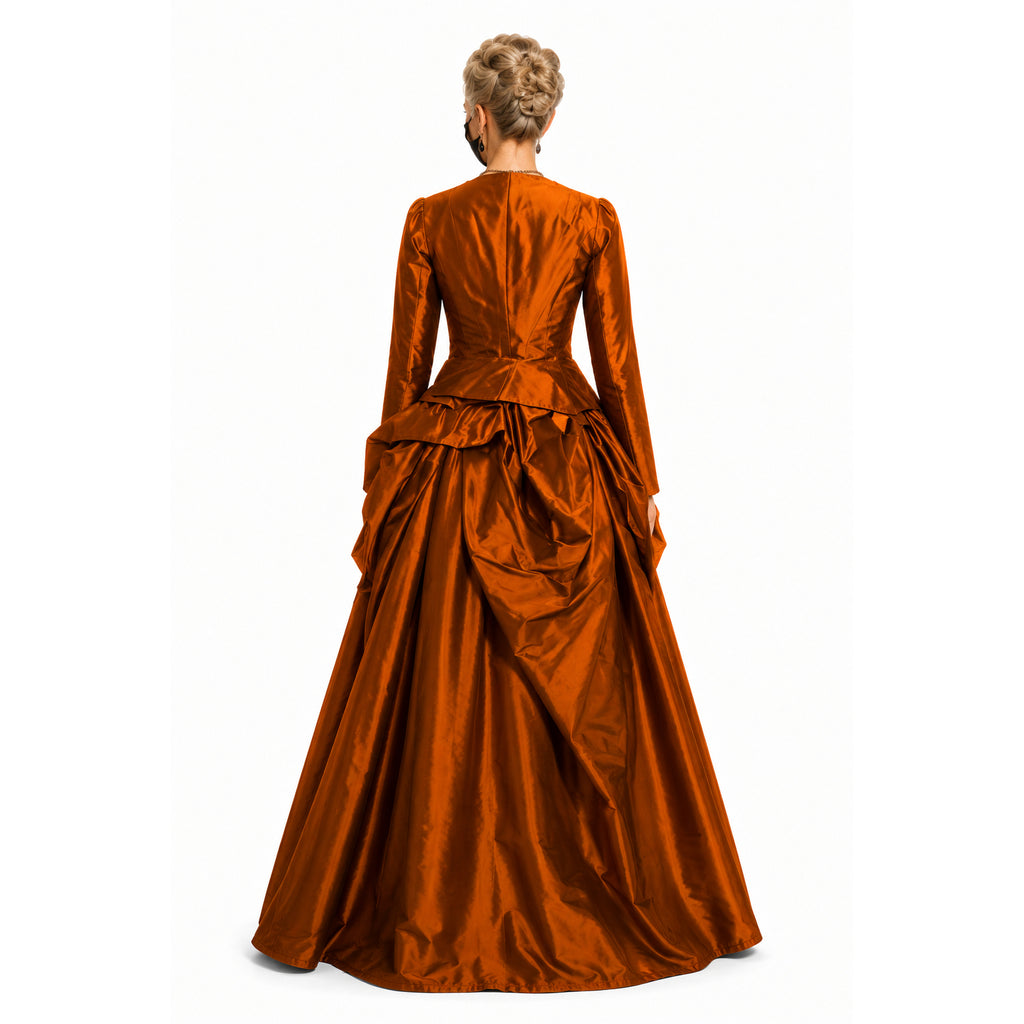 orange Taffeta dress G2411