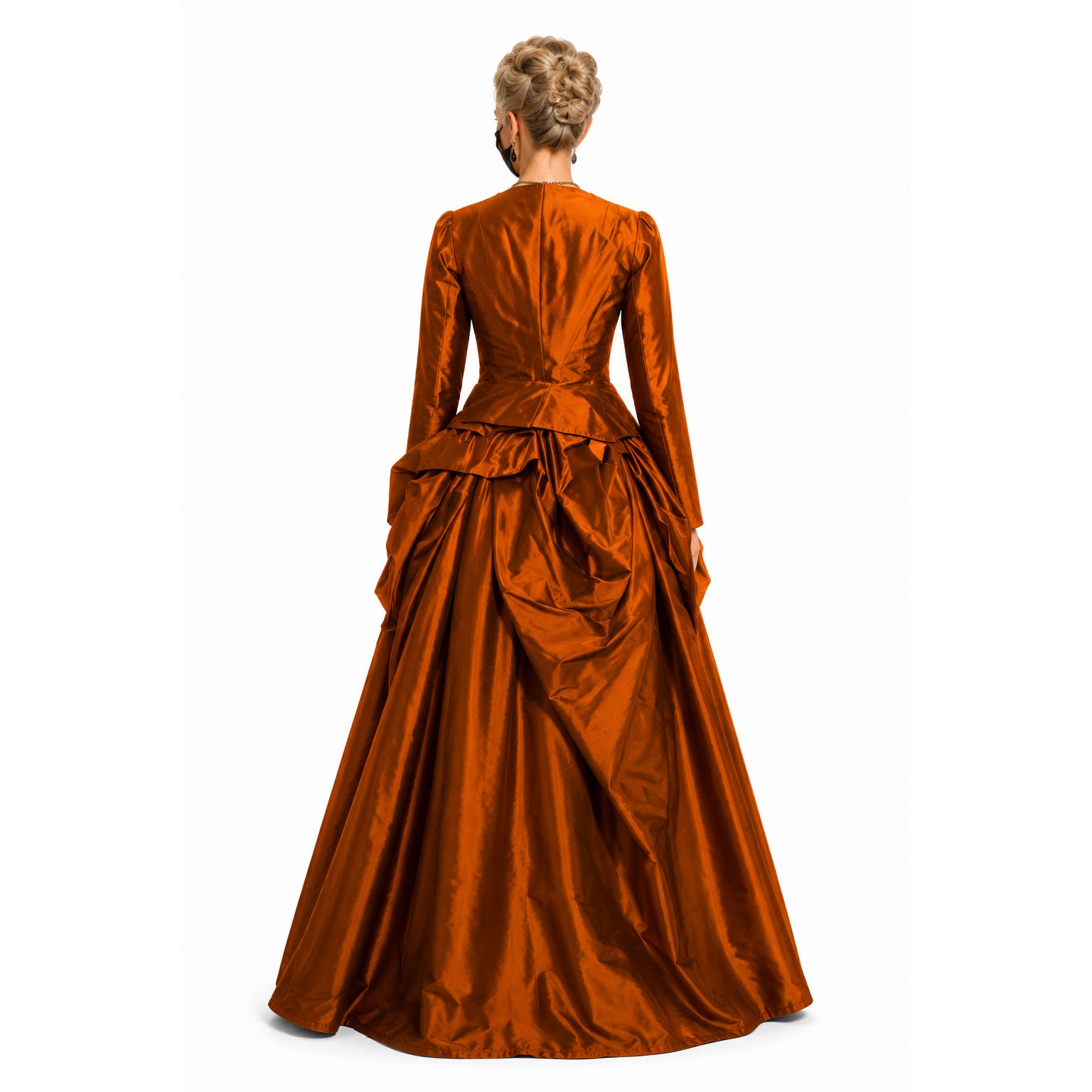 orange Taffeta dress G2411