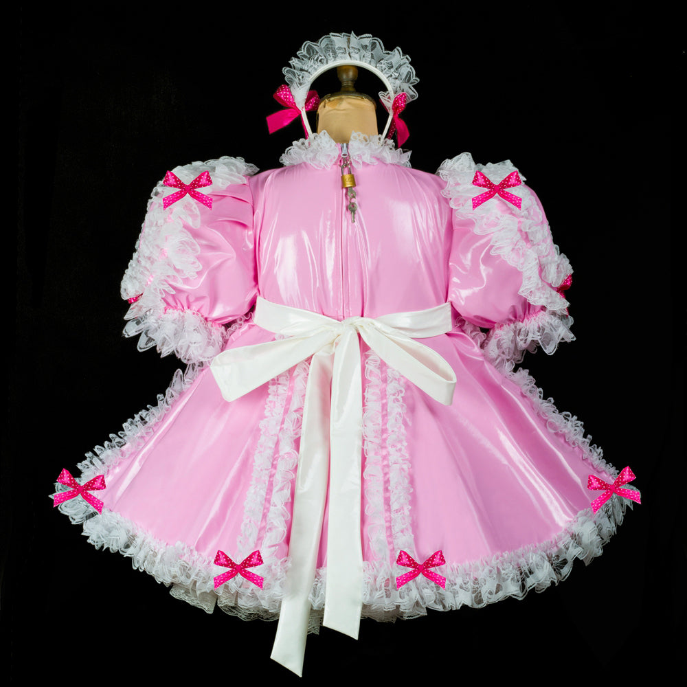 pink thin pvc dress G2413