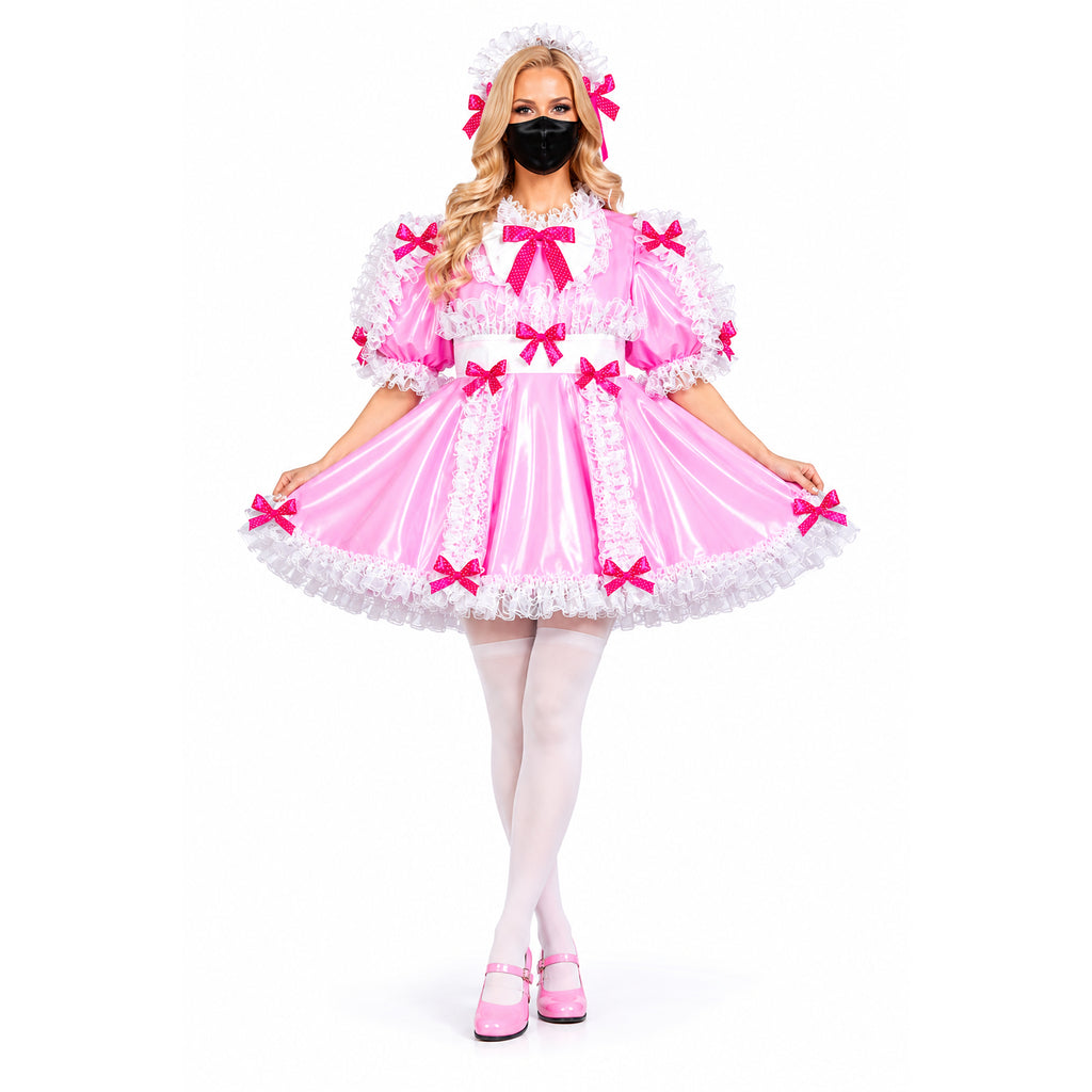 pink thin pvc dress G2413