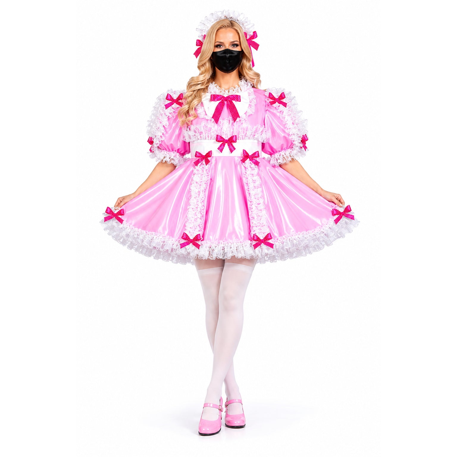 pink thin pvc dress G2413
