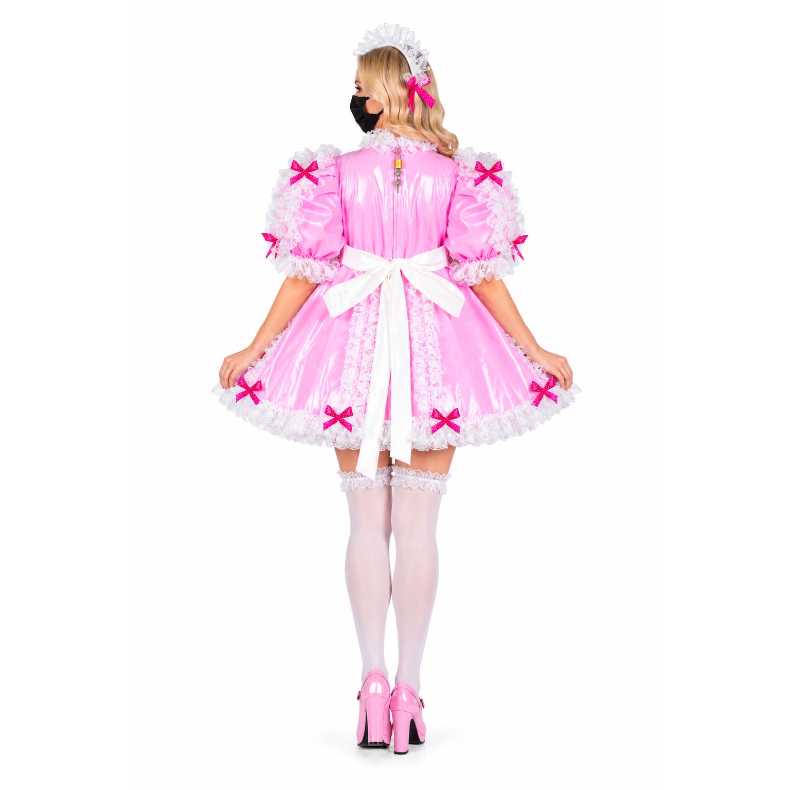 pink thin pvc dress G2413