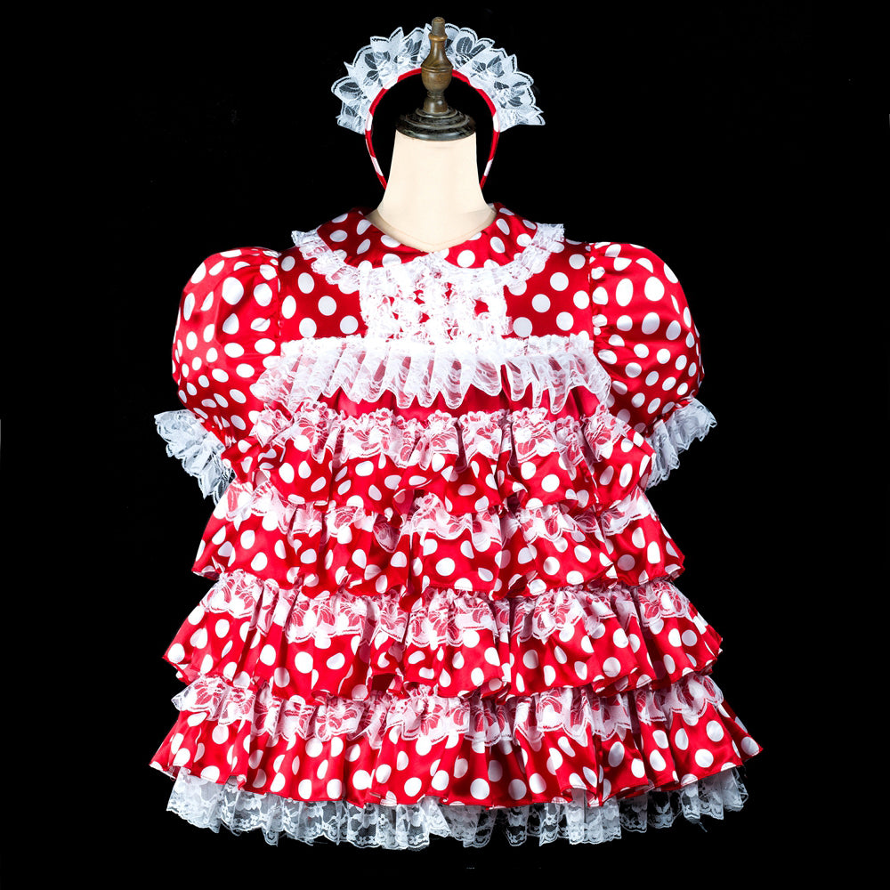 red satin dress G2414