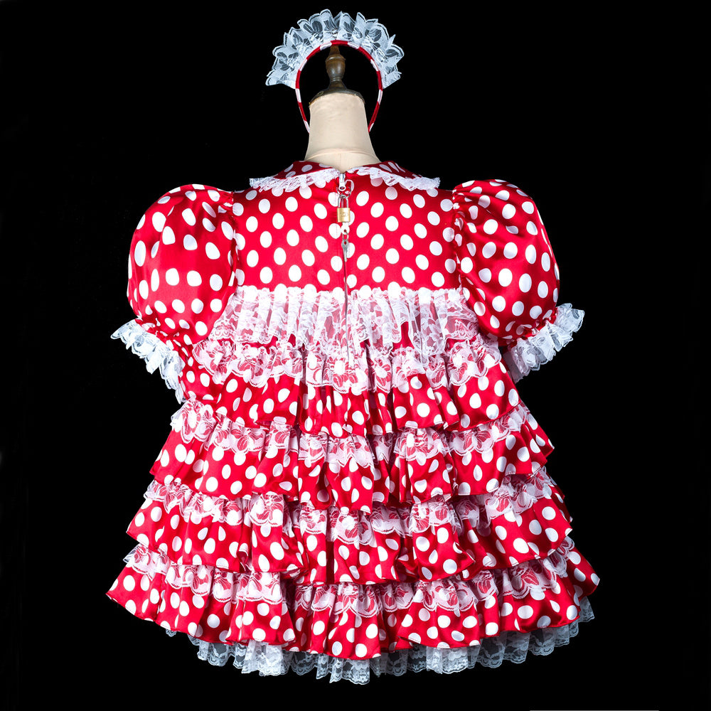 red satin dress G2414