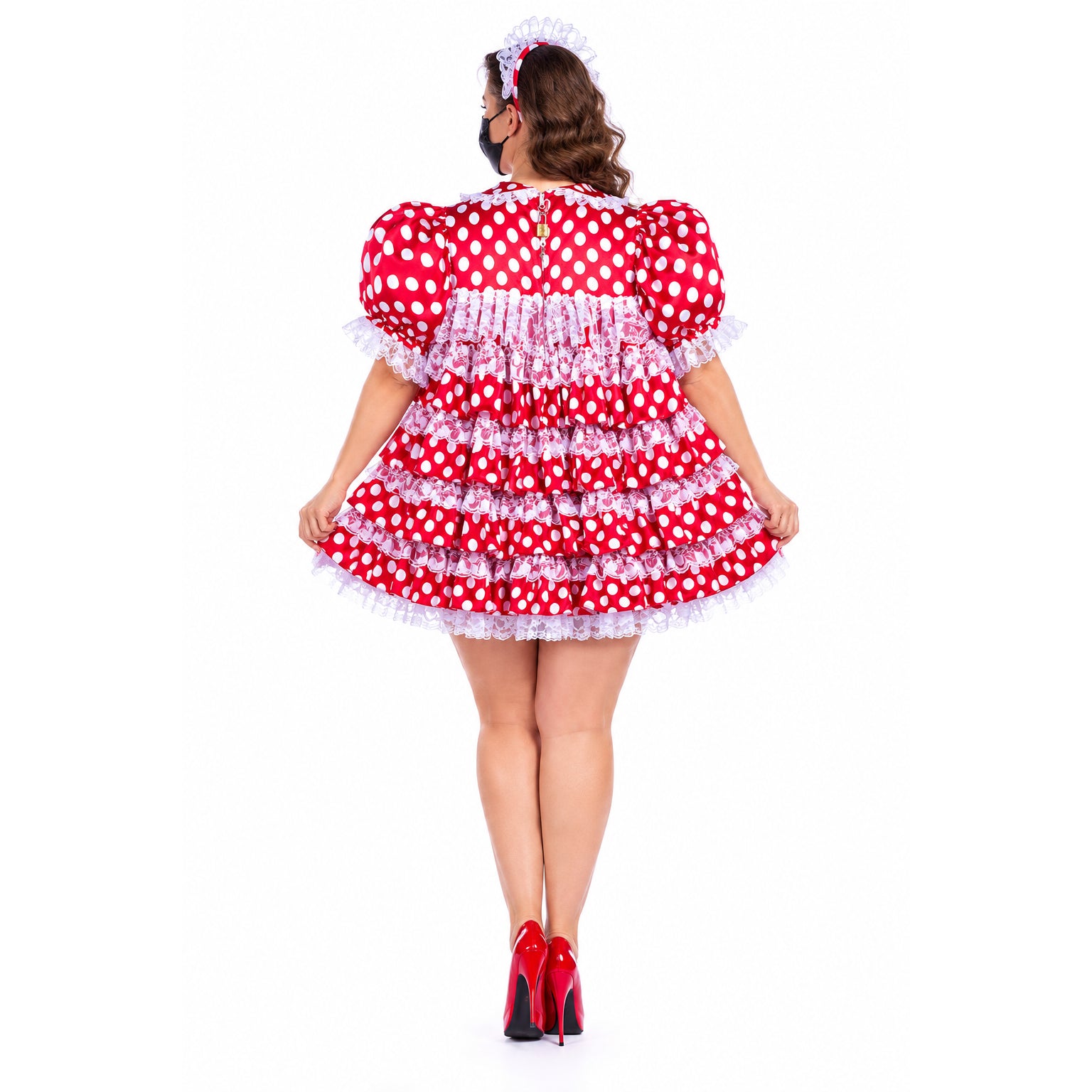 red satin dress G2414