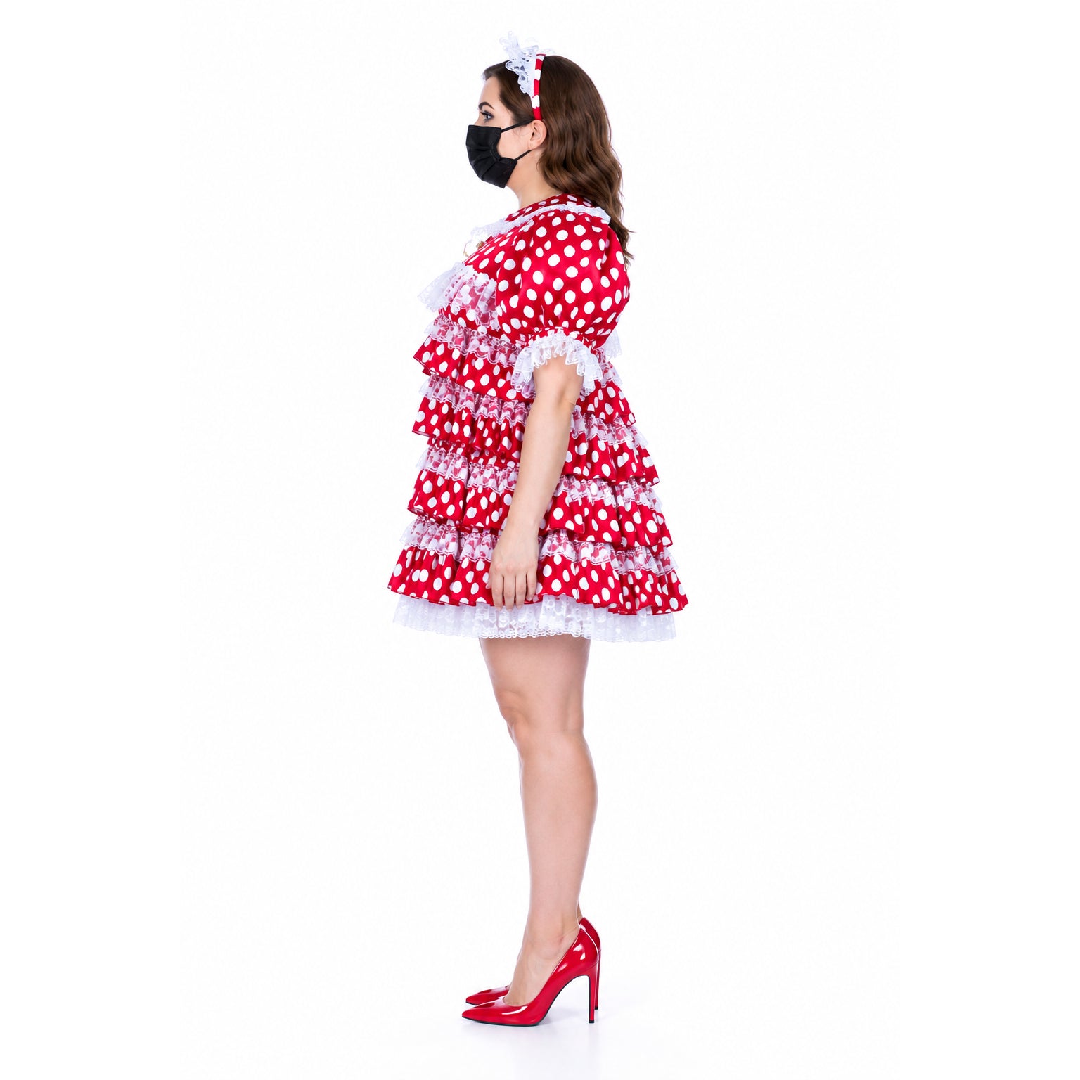 red satin dress G2414