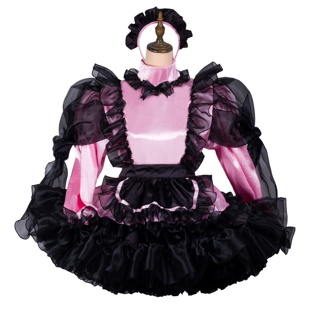 pink satin dress G2415