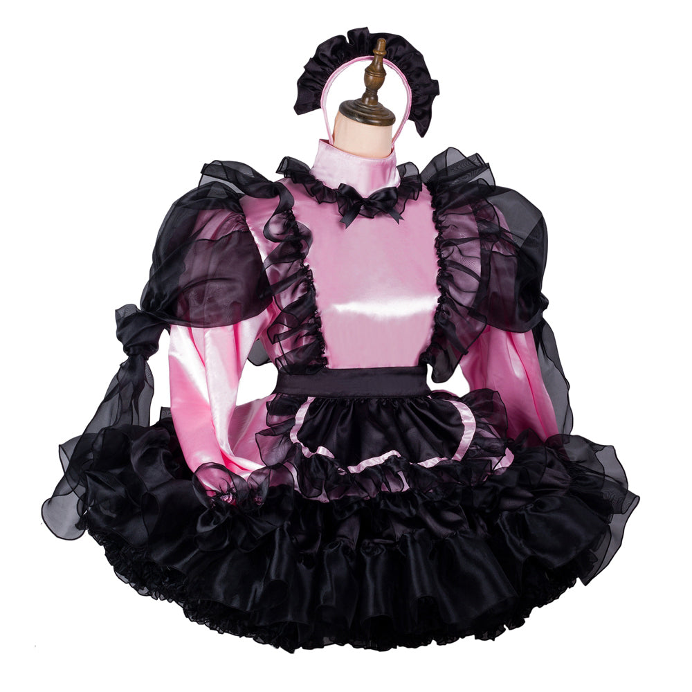 pink satin dress G2415