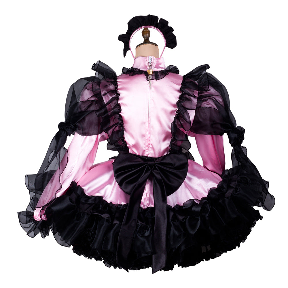 pink satin dress G2415