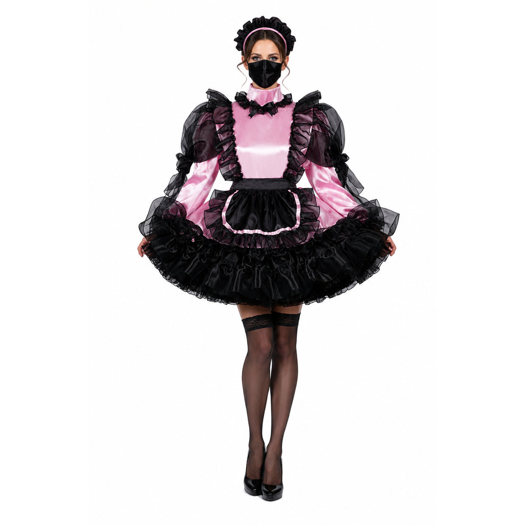 pink satin dress G2415