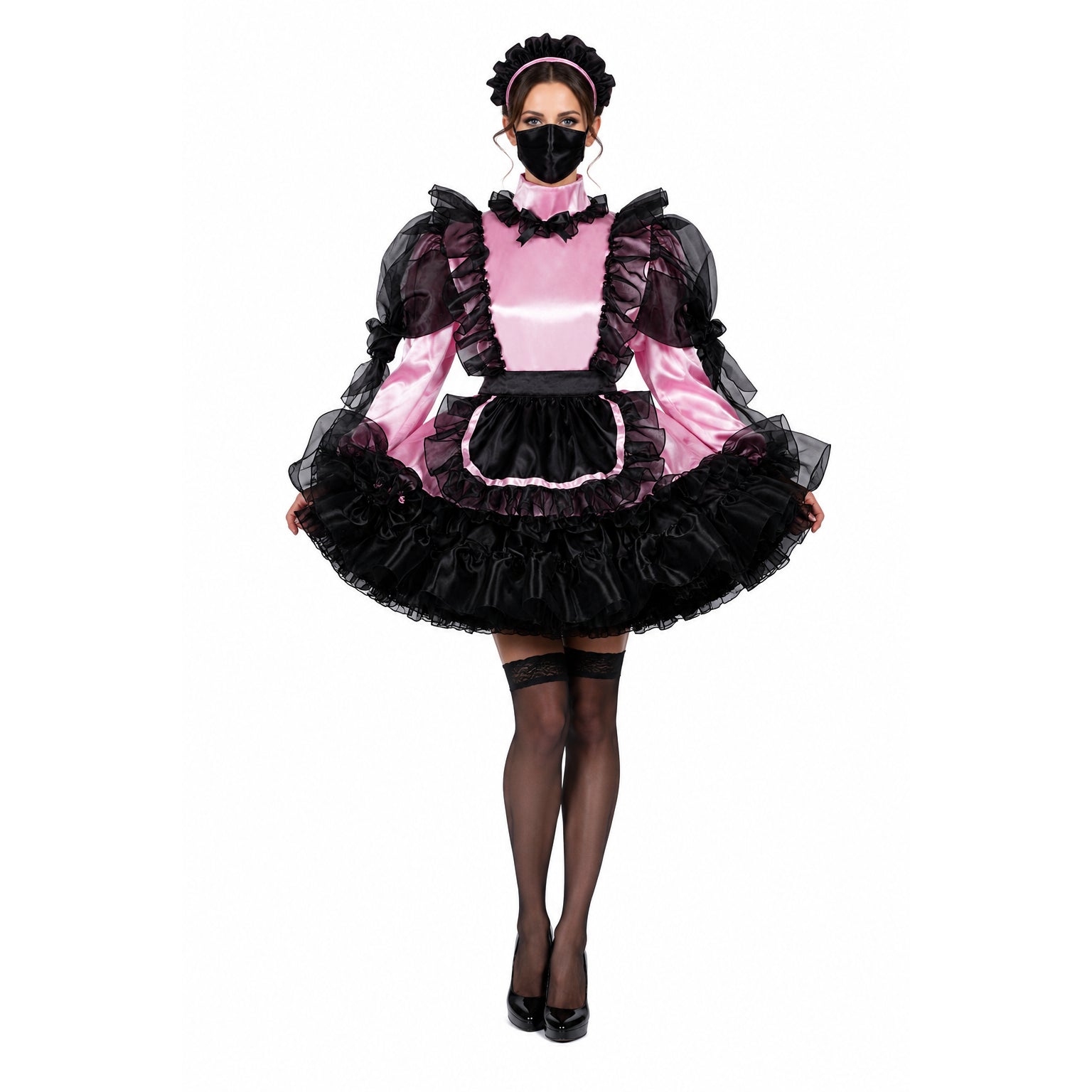 pink satin dress G2415