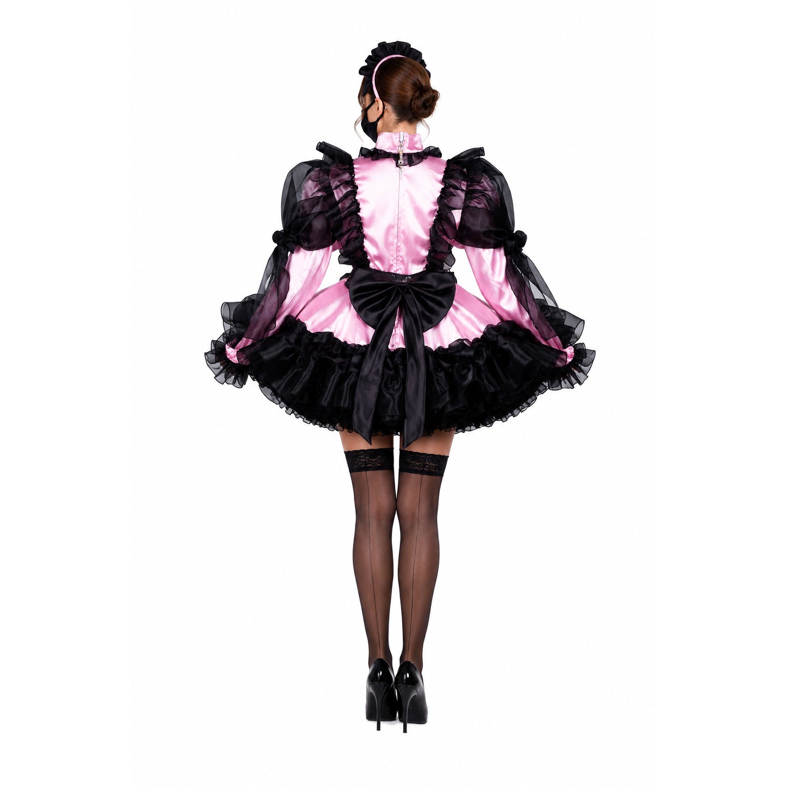 pink satin dress G2415