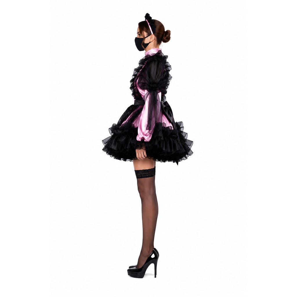 pink satin dress G2415