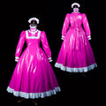 hot pink thin pvc dress G2416
