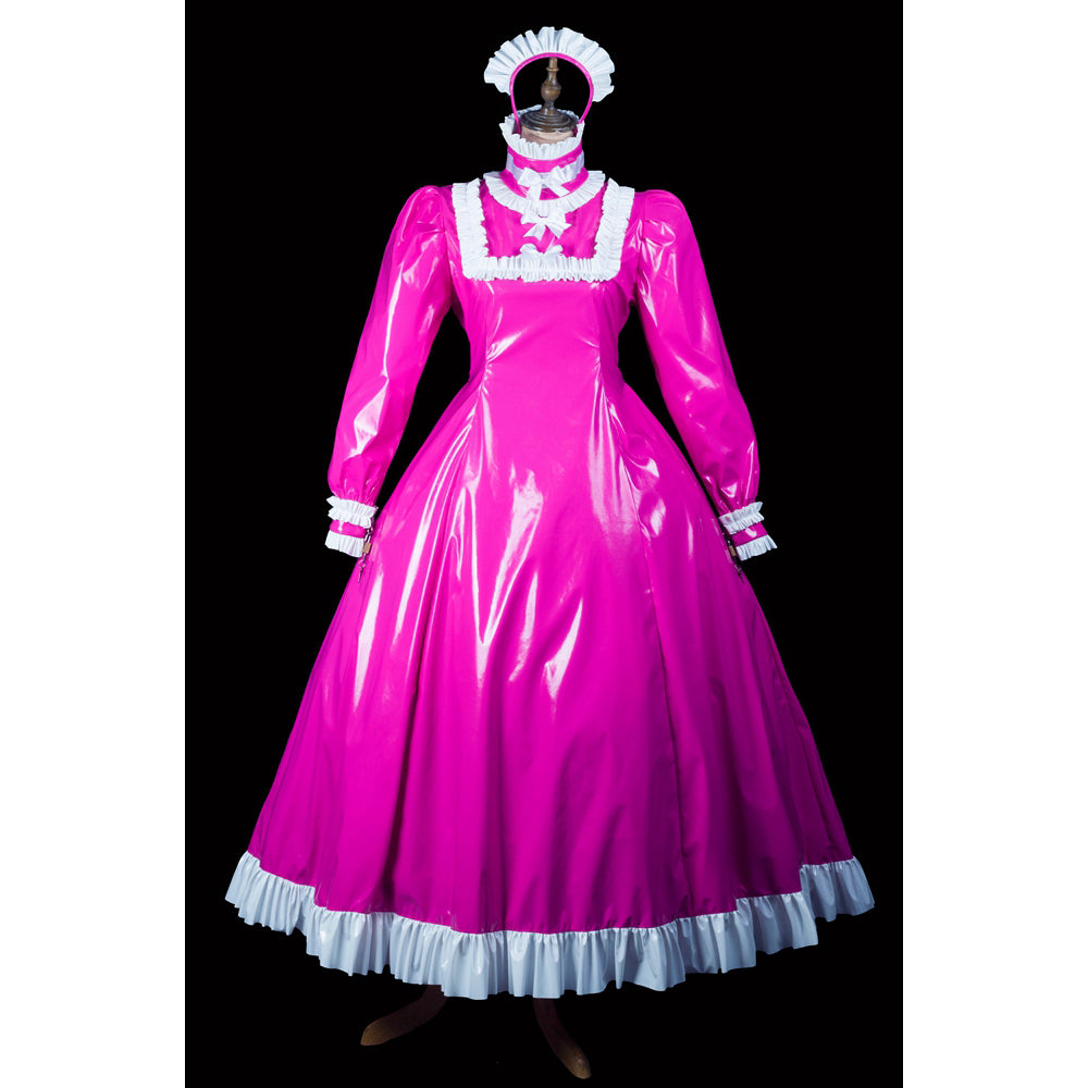 hot pink thin pvc dress G2416