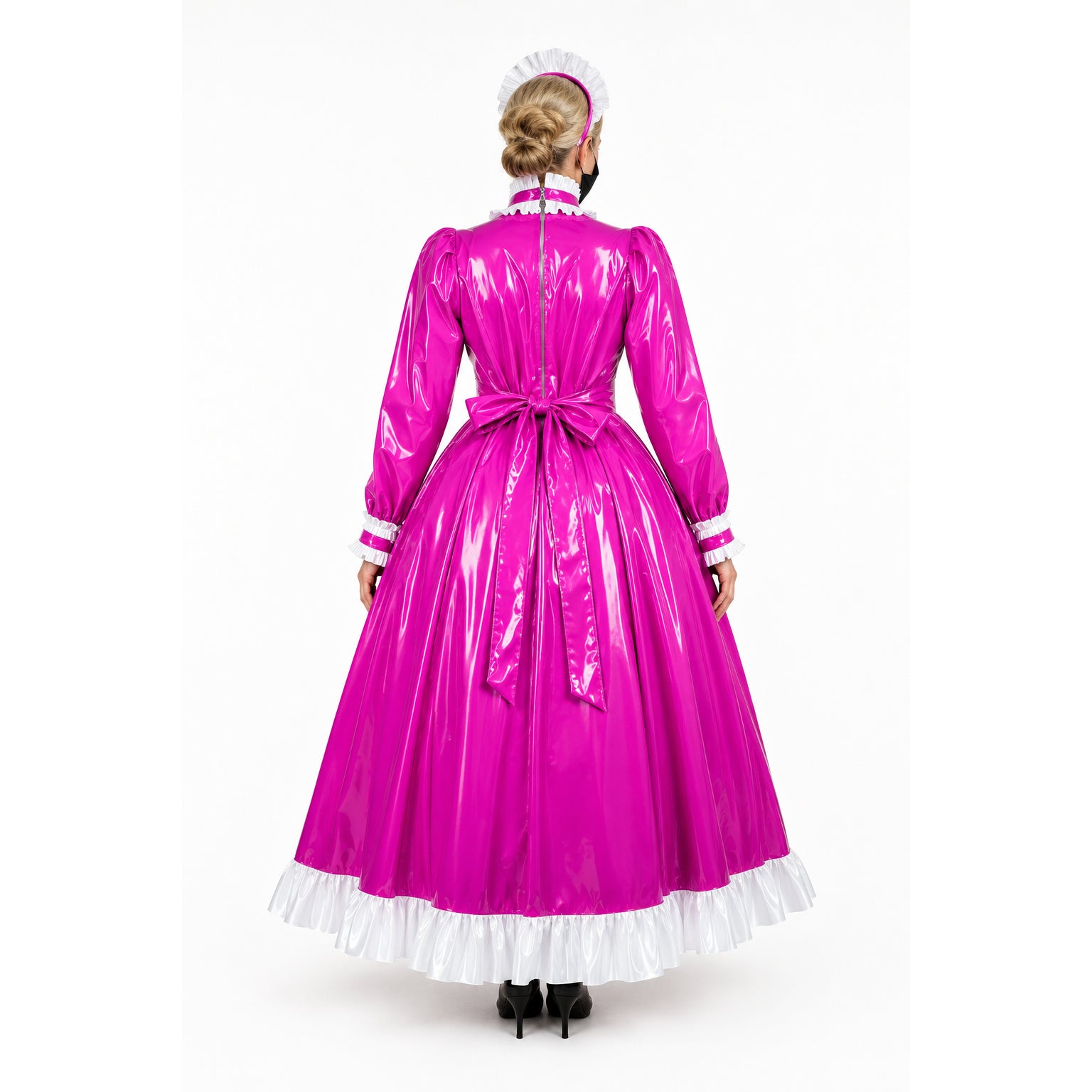 hot pink thin pvc dress G2416