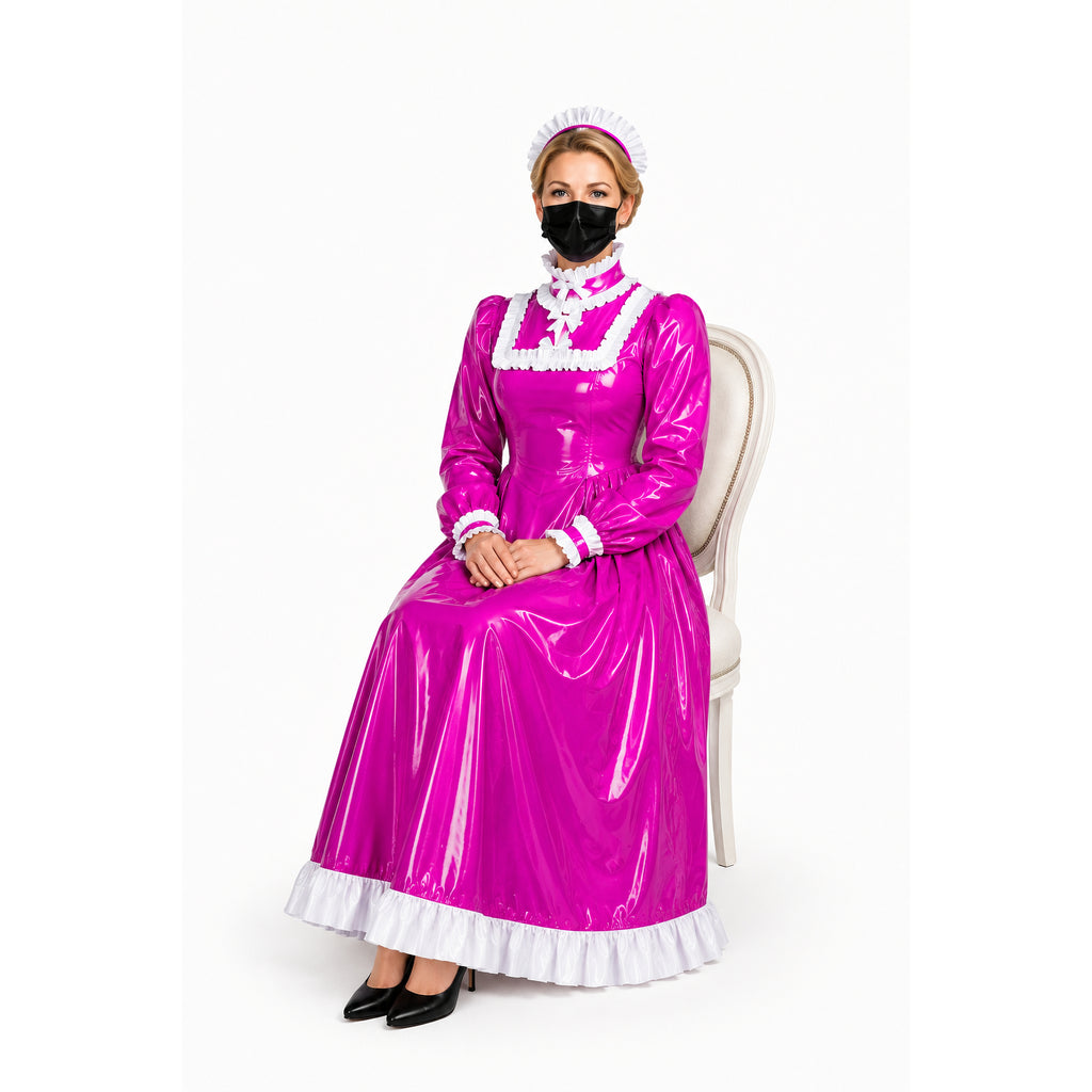 hot pink thin pvc dress G2416