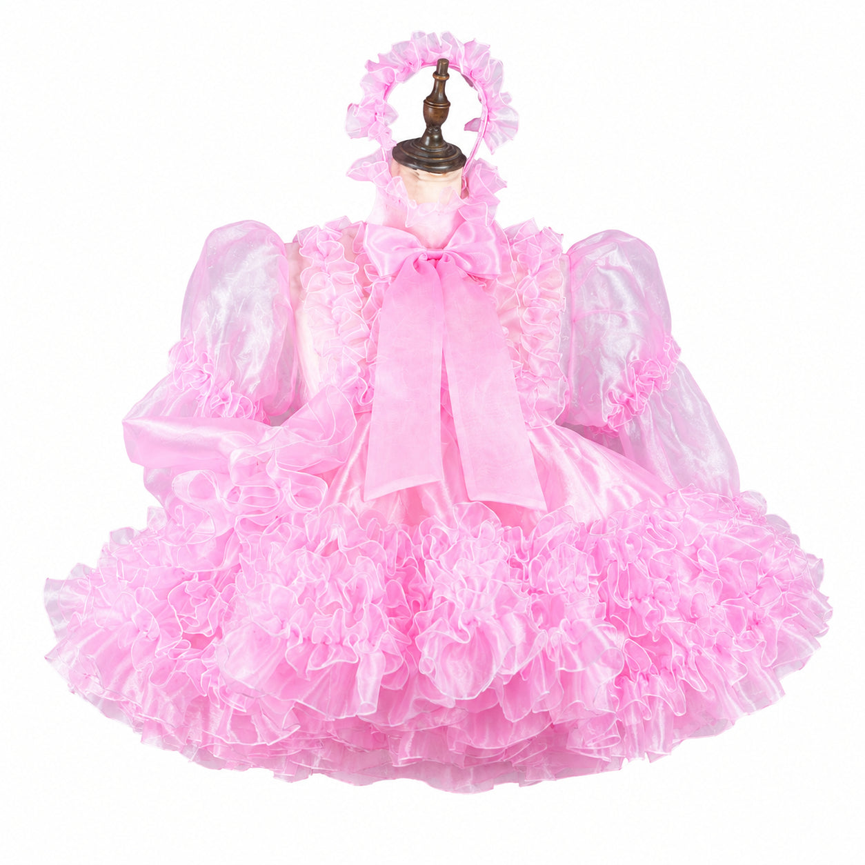 baby pink organza dress G2417