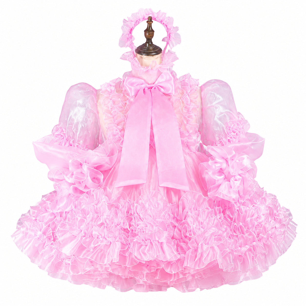 baby pink organza dress G2417
