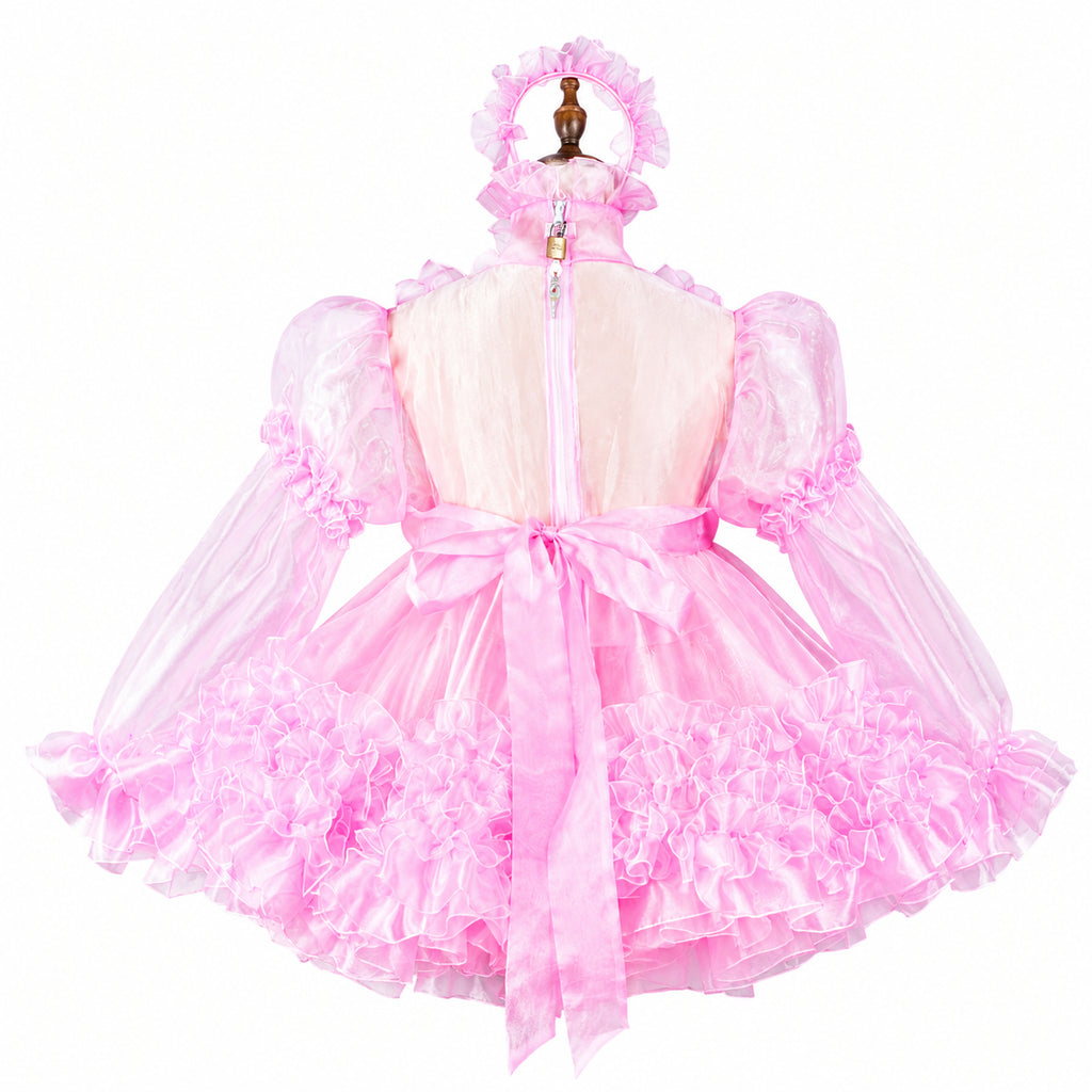 baby pink organza dress G2417