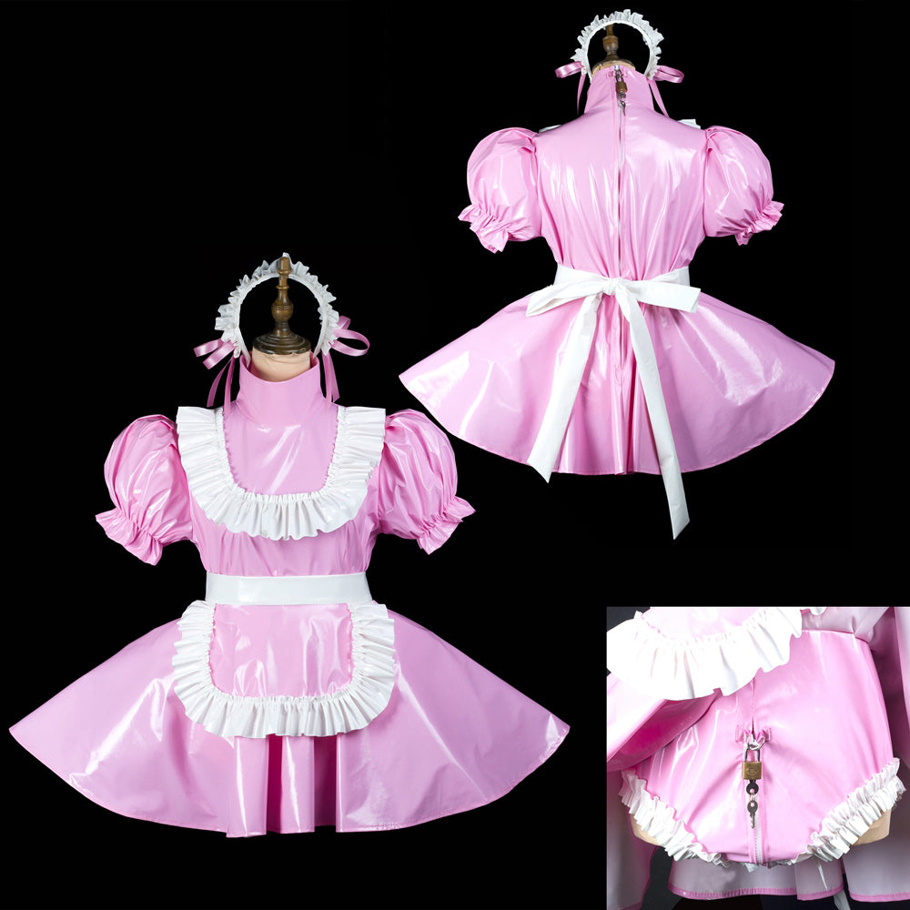 pink thin pvc dress G2418