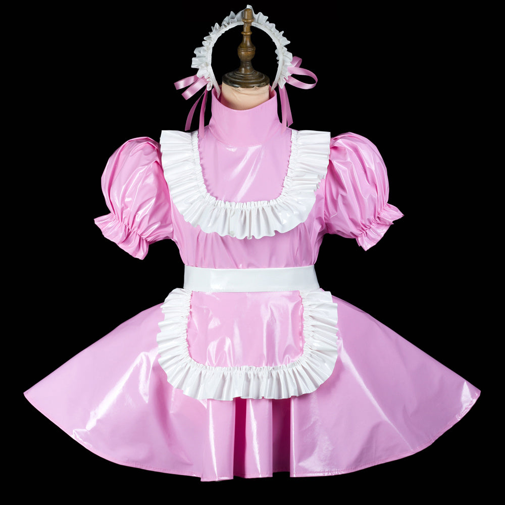 pink thin pvc dress G2418